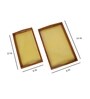 Stunning Yellow Handcrafted  Wood & PVC (Set of 2) Serving Trays