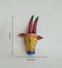 Yellow Handcrafted Cow Sclupture Mango Wood Wall Mask Set of 2
