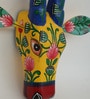 Yellow Handcrafted Cow Sclupture Mango Wood Wall Mask