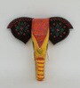 Yellow Handcrafted Elephant Sclupture Mango Wood Wall Mask