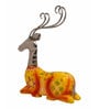 Yellow Handicraft Sitting Deer Showpiece