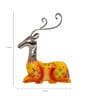 Yellow Handicraft Sitting Deer Showpiece