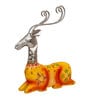 Yellow Handicraft Sitting Deer Showpiece