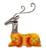 Yellow Handicraft Sitting Deer Showpiece