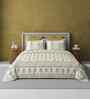 Yellow Jaipuri Blockprint 250 TC Pure Cotton King Sized Double Bedsheet with 2 Pillow Covers