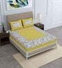 Yellow Traditional 120 TC Cotton Queen Sized Bedsheet with 2 Pillow Cover