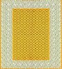 Yellow Geometric 120 TC Cotton Queen Sized Bedsheet with 2 Pillow Cover