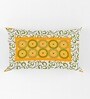 Yellow Geometric 120 TC Cotton Queen Sized Bedsheet with 2 Pillow Cover