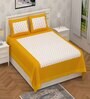Yellow Traditional 120 TC Cotton Queen Sized Bedsheet with 2 Pillow Cover
