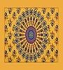 Yellow Traditional 120 TC Cotton Queen Sized Bedsheet with 2 Pillow Cover