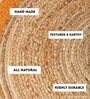 Yellow Jute  3 Feet Round Carpet with Pompoms