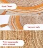 Yellow Jute  3 Feet Round Carpet with Pompoms