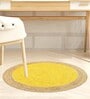 Yellow Jute 2 Feet Round Carpet