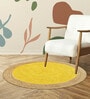 Yellow Jute 2 Feet Round Carpet