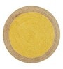 Yellow Jute 2 Feet Round Carpet