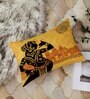Yellow Jute Abstract 12x18 inches Cushion Covers (Pack of 2)