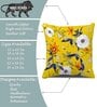 Yellow and Blue Jute Floral 16x16 inches Cushion Covers (Pack of 2)