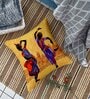 Yellow Jute Abstract 16x16 inches Cushion Covers (Pack of 5)