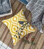 Yellow Jute Abstract 16x16 inches Cushion Covers (Pack of 5)