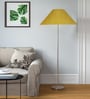 Yellow Jute Coolie Shade Floor Lamp Steel Base