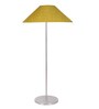 Yellow Jute Coolie Shade Floor Lamp Steel Base