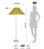Yellow Jute Coolie Shade Floor Lamp Steel Base