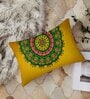 Yellow Jute Florals 12x18 inches Cushion Covers (Pack of 2)