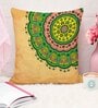 Yellow Jute Florals 16x16 inches Cushion Covers (Pack of 5)