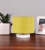 Yellow Jute Table Lamp with White wood base -39