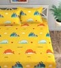 Yellow Kids 144 TC Poly Cotton Double Bedsheet With 2 Pillow Covers Eclairs Collection