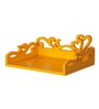 Engineered Wood Wall Mounted Set Top Box Holder in Yellow Colour