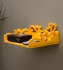 Engineered Wood Wall Mounted Set Top Box Holder in Yellow Colour