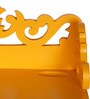 Engineered Wood Carved Wall Mounted Set Top Box Holder in Yellow Colour