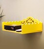 Engineered Wood Wall Mounted Set Top Box Holder in Yellow Colour