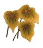 Yellow MDF Three Leafs Wall Mural