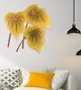 Yellow MDF Three Leafs Wall Mural