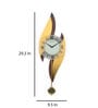 Yellow Mdf Wall Clock Pendulum Dual Waves