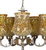 Ashley Yellow Metal Shaded Chandelier