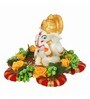 Yellow Metal Lord Ganesha Idol on Decorative Handcrafted Plate