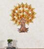 Yellow Metal Yellow Wall Hanging Tree With Led