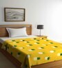 Yellow Microfiber Abstract 250 GSM Double Blanket