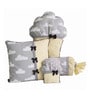 Yellow and Grey Microfiber Cupcake Decorative Cuddle Cushion (4pcs)