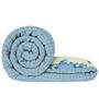 Blue Microfiber Floral 180 GSM Fusion Reversible Single Comforter