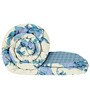 Blue Microfiber Floral 180 GSM Fusion Reversible Single Comforter