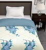 Blue Microfiber Floral 180 GSM Fusion Reversible Single Comforter