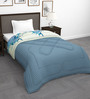 Blue Microfiber Floral 180 GSM Fusion Reversible Single Comforter