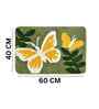Yellow Butterfly Microfibre 24X16 Inches Anti-Skid Bath Mat