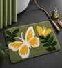 Yellow Butterfly Microfibre 24X16 Inches Anti-Skid Bath Mat