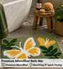 Yellow Butterfly Microfibre 24X16 Inches Anti-Skid Bath Mat