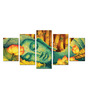 Yellow Pinewood Printed Spiritual 44.5 X 24 Inches 5 Art Panels